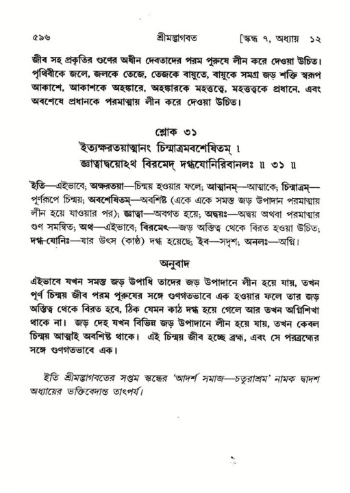 শ্রীমদ্ভাগবত, ৭ম স্কন্ধ-পৃষ্ঠা নং- ৫৯৬