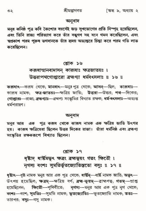  শ্রীমদ্ভাগবত, ৯ম স্কন্ধ-পৃষ্ঠা নং- ৩২ 