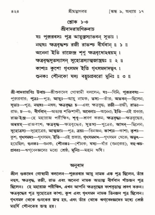 শ্রীমদ্ভাগবত, ৯ম স্কন্ধ-পৃষ্ঠা নং- ৪২৪